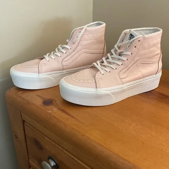 Vans Women's Pink High-Top Sneakers - Picture 7 of 13